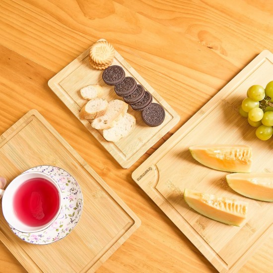 Set of 3 Wooden Chopping Boards With Stand